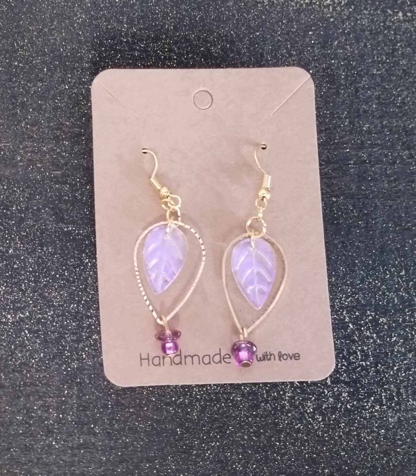 Leaf Drop Gold Dangle Earrings