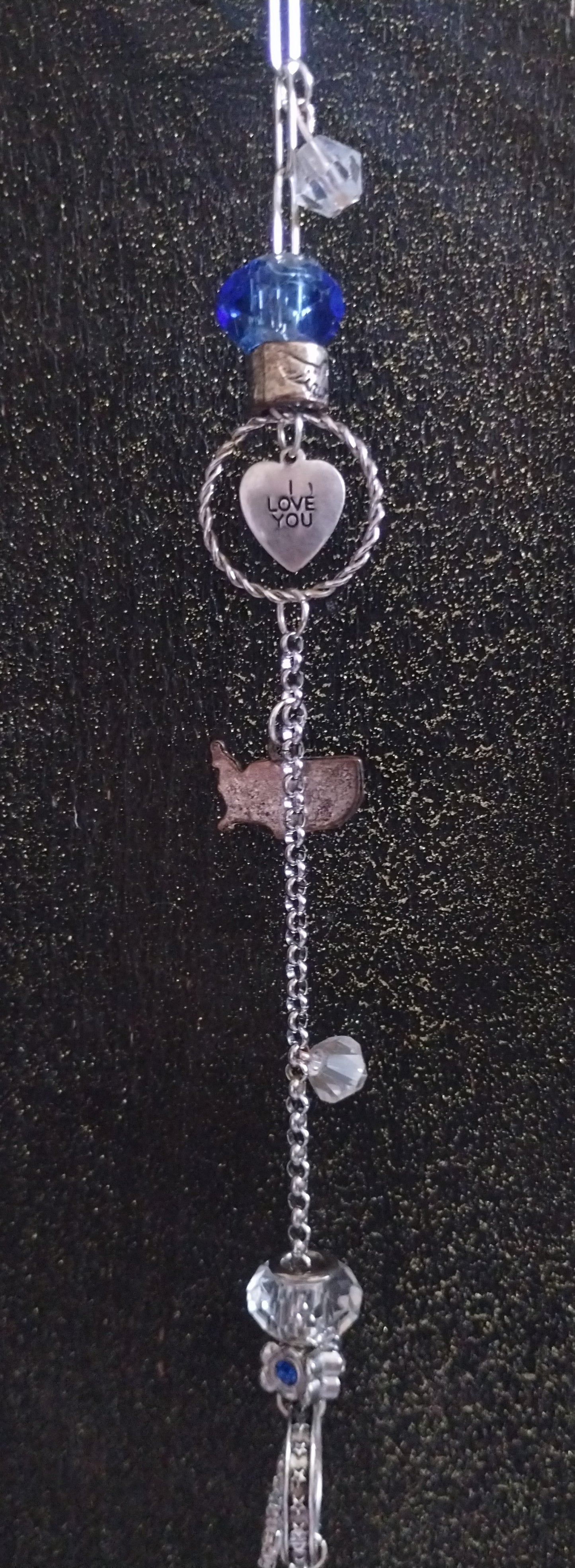 America I Love you Straight Chain Suncatcher Long