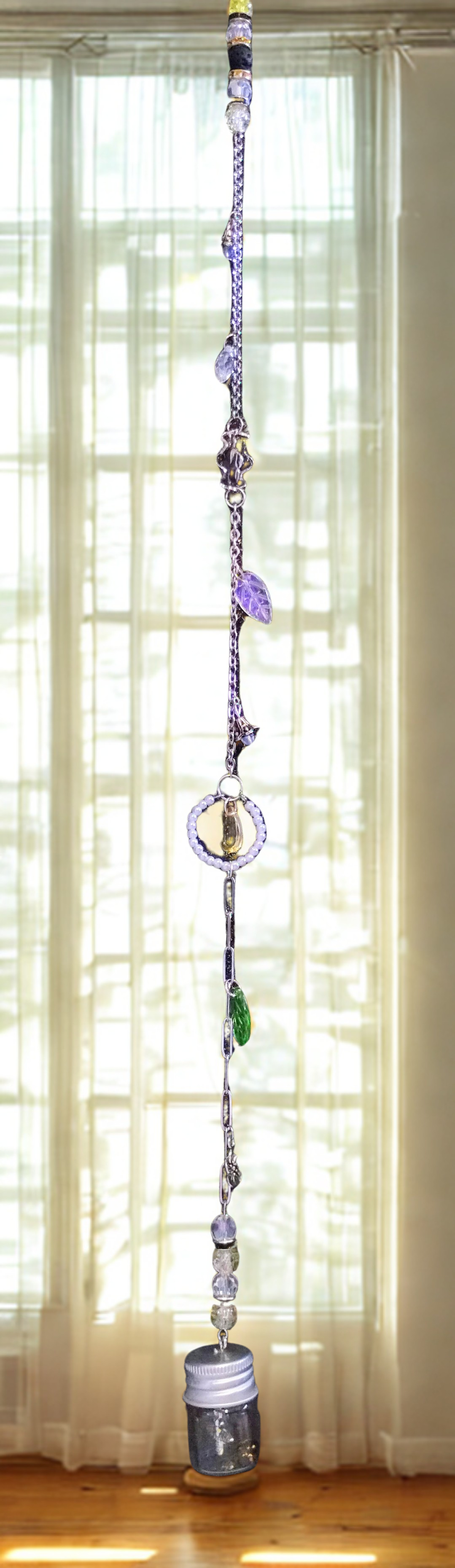 Bee & Honey Drop Straight Chain Suncatcher Long