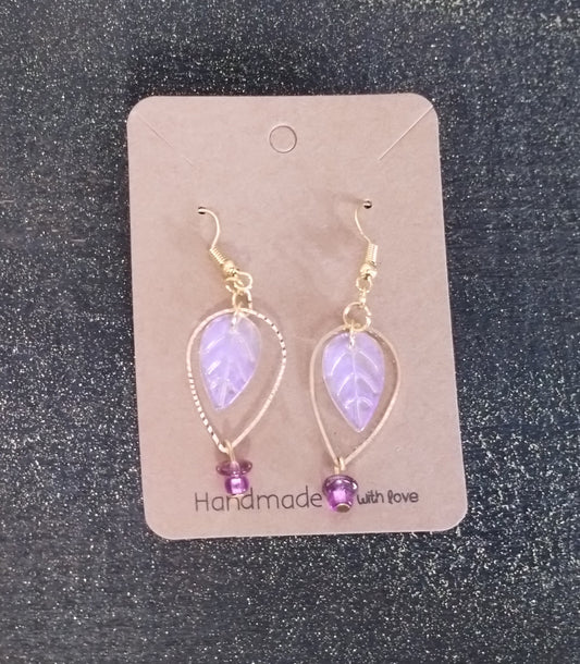 Leaf Drop Gold Dangle Earrings