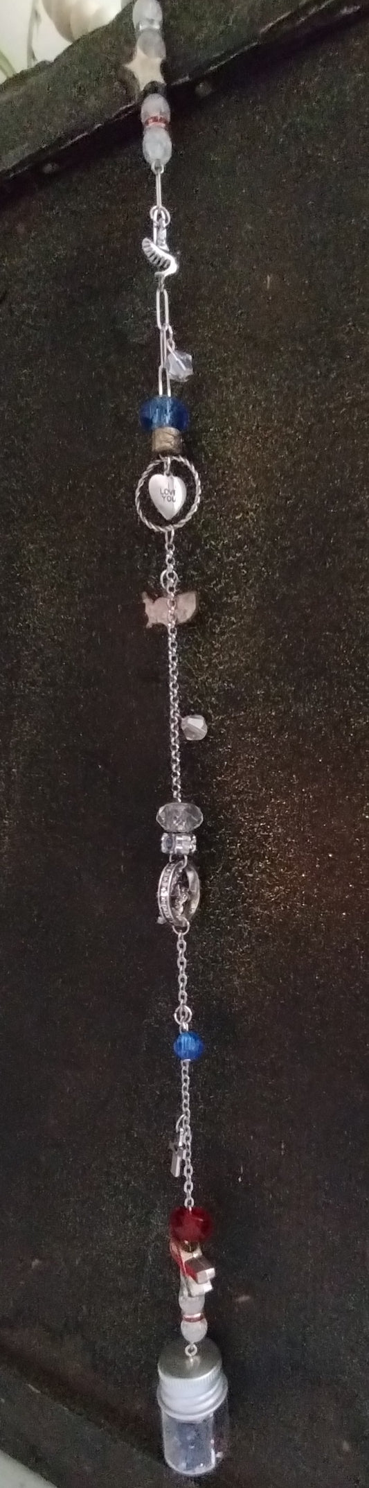 America I Love you Straight Chain Suncatcher Long