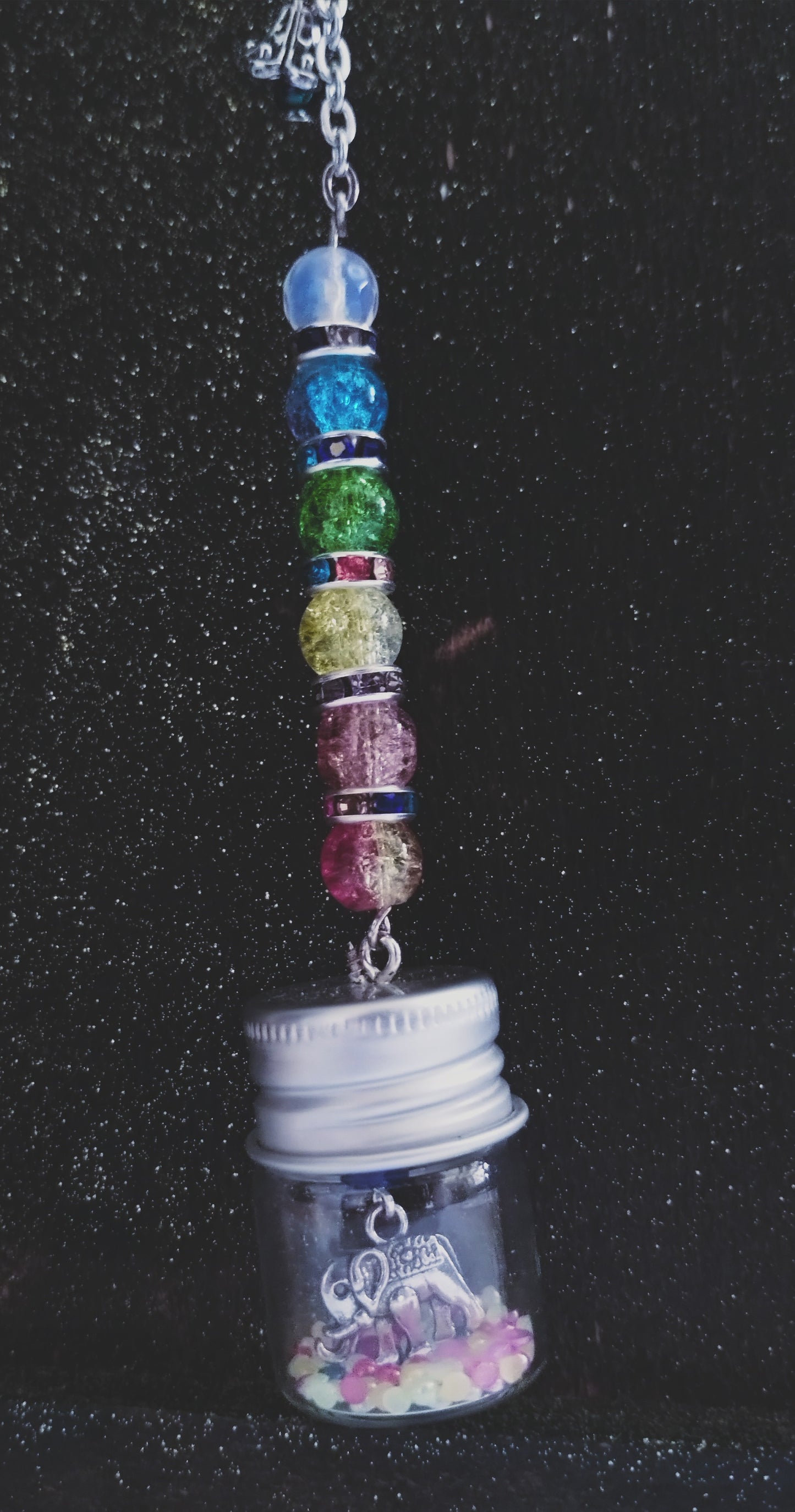 Elephant Chakra Straight Chain Suncatcher Long