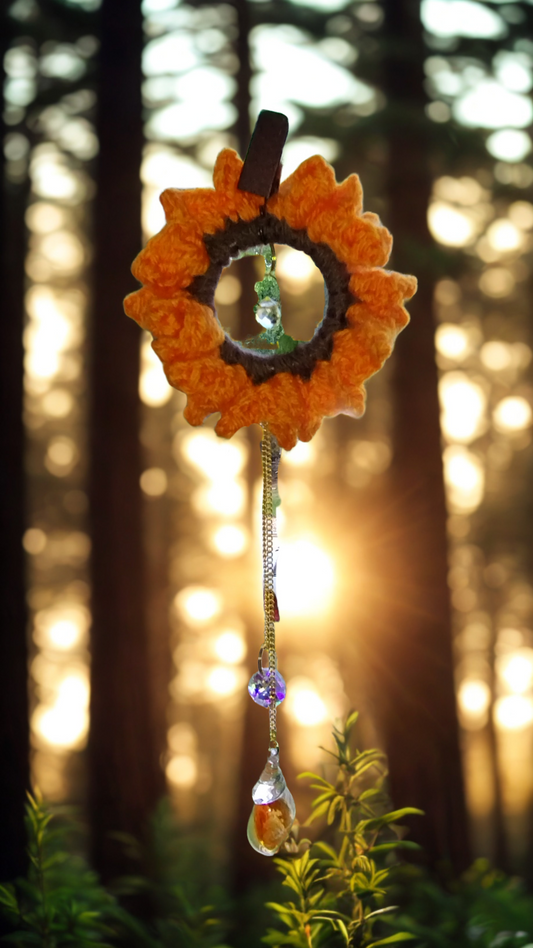 Sunflower Suncatcher with Seashell